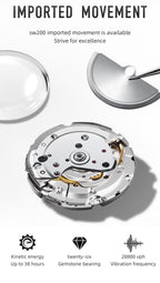 🔥Crystal Bubble Back🔥Hestur HT8007 Automatic Watches 36mm