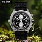 🔥Titanium Quartz Military Field Watch🔥Hestur HT8008, Chronograph 44.5mm