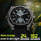 🔥Titanium Quartz Military Field Watch🔥Hestur HT8008, Chronograph 44.5mm