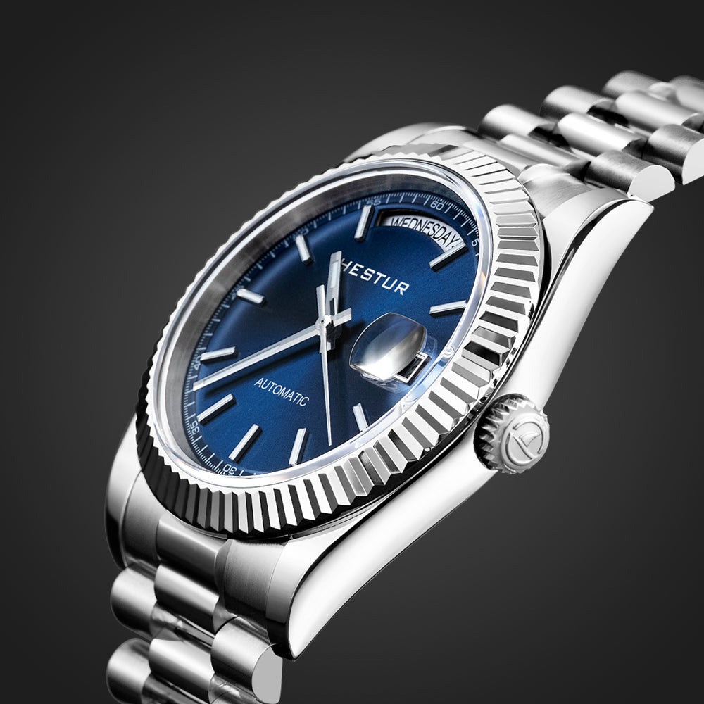 🔥Sunburst Dial 🔥Hestur HT8005 Day-Date Sapphire, Hangzhou 6330 40mm