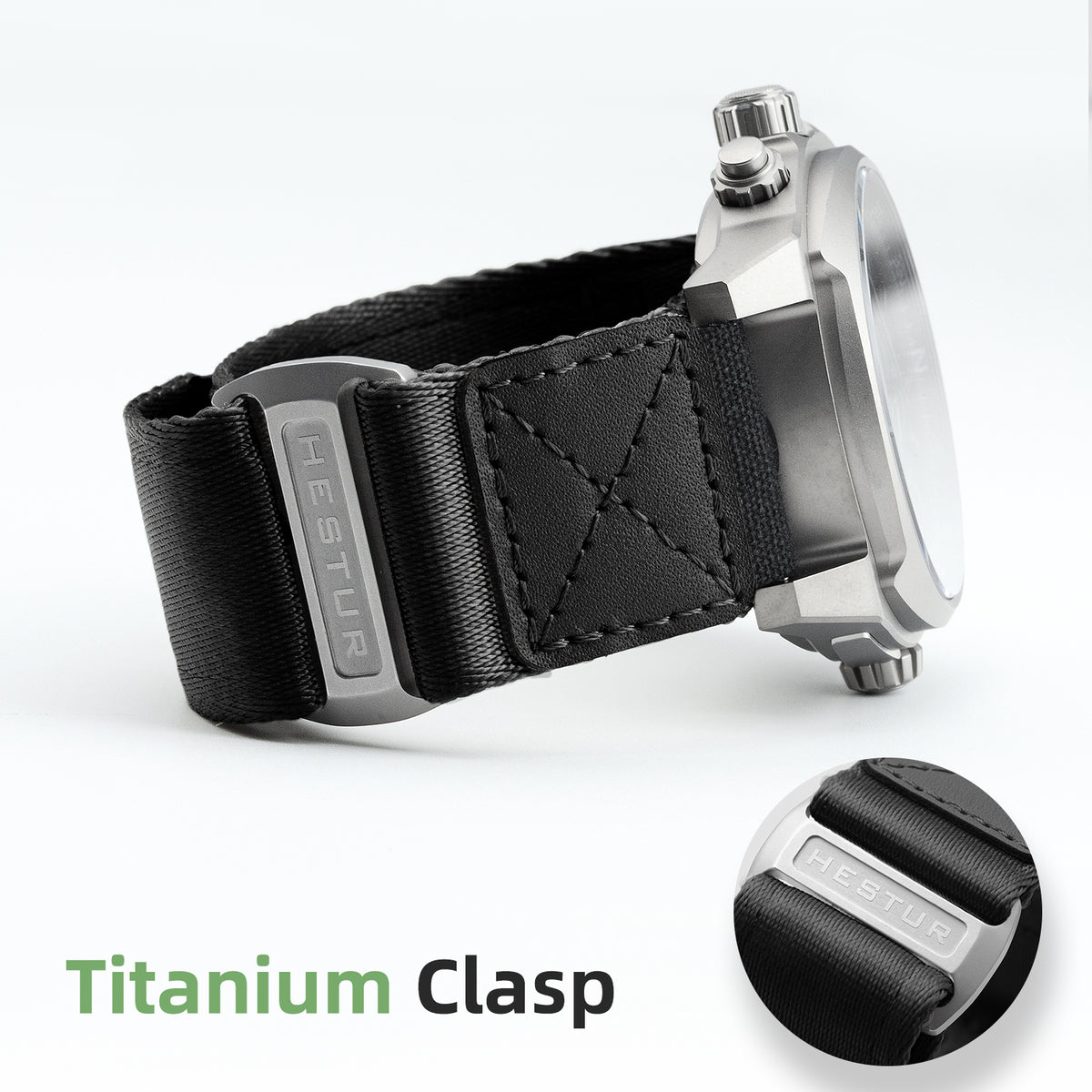 🔥Titanium Quartz Military Field Watch🔥Hestur HT8008, Chronograph 44.5mm