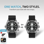 🔥Titanium Quartz Military Field Watch🔥Hestur HT8008, Chronograph 44.5mm